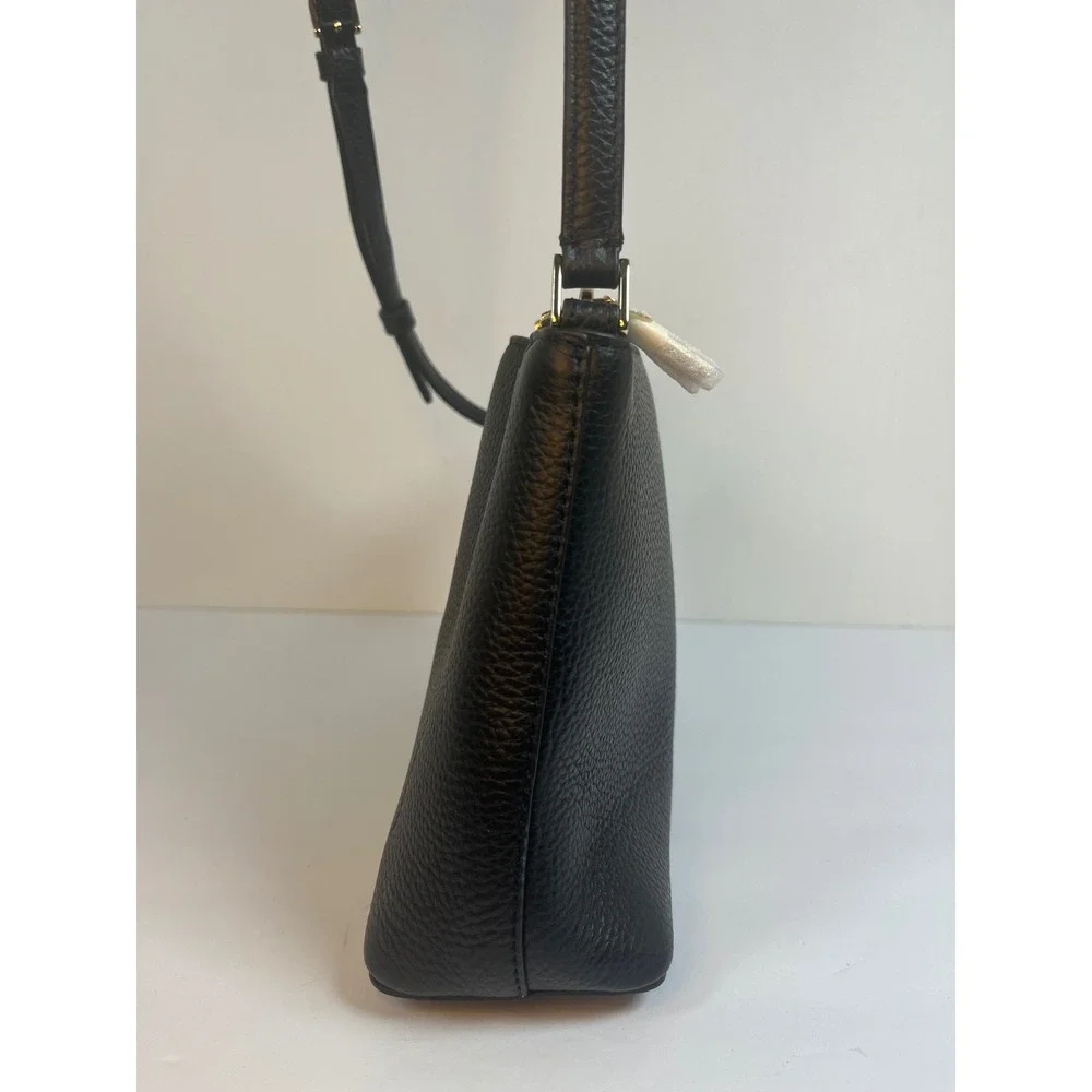 Kate Spade New York Black Pebbled Leather Crossbody Bag Gold Hardware